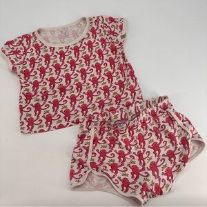 Roller Rabbit Pink and Red Kids Pajama Set